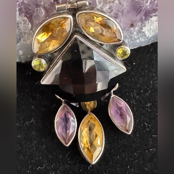 Rare Nicky Butler Elegant Multi-Color Gemstone Necklace Sterling Silver Silver - Picture 6 of 15